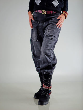 OFF#DLY Black Barrel Denim