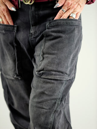OFF#DLY Black Barrel Denim