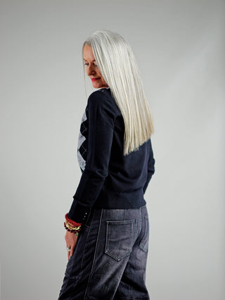 OFF#DLY Cardigan Raute black