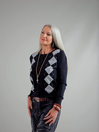 OFF#DLY Cardigan Raute black