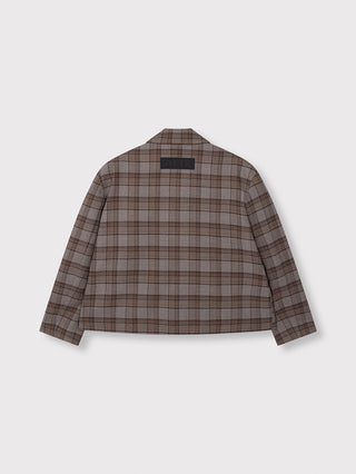 ALIX Cropped Check Blazer warm brown