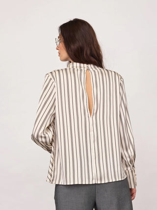 Co´Couture Helly Button Stripe Blouse offwhite