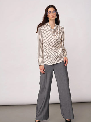 Co´Couture Helly Button Stripe Blouse offwhite