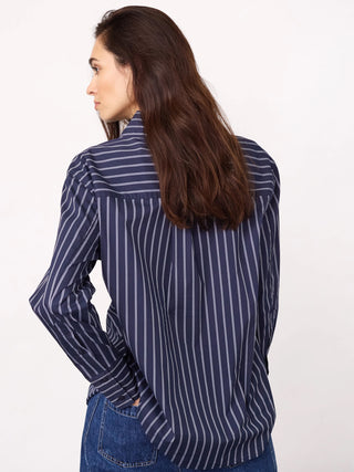 Co´Couture Somo stripe Funnel Shirt navy