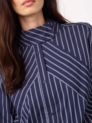 Co´Couture Somo stripe Funnel Shirt navy