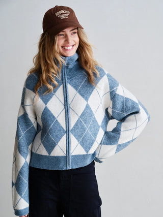 Penn & Ink Cardigan blue/ecru