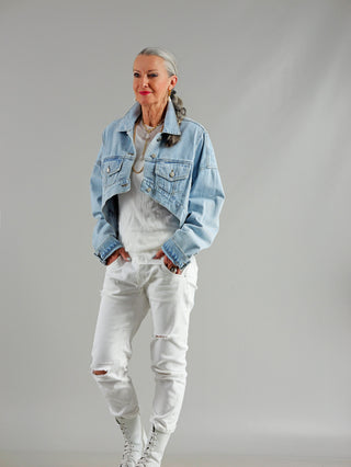 OFF#DLY Denim Jacket  Nave whiteblue