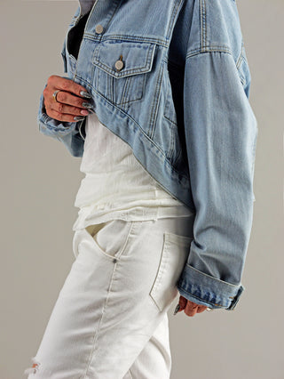OFF#DLY Denim Jacket  Nave whiteblue