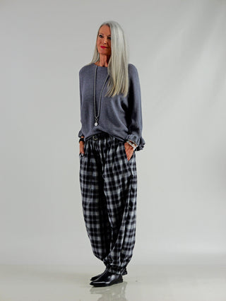 OFF#DLY Checker Pant black/white