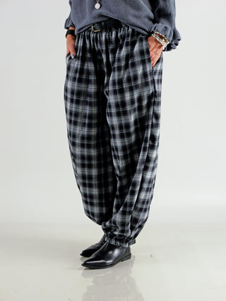 OFF#DLY Checker Pant black/white