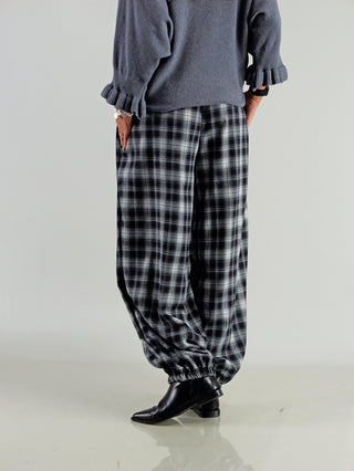 OFF#DLY Checker Pant black/white