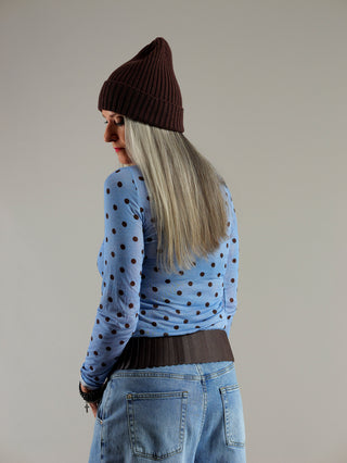 OFF#DLY Shirt Cecina blue/brown Dots