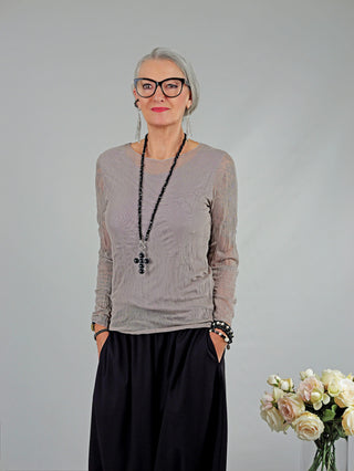 OFF#DLY Tüll Shirt taupe