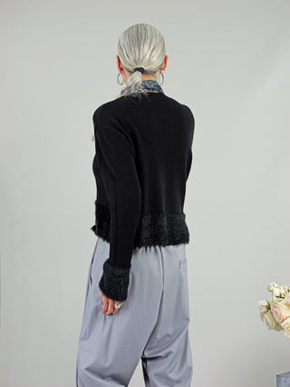 OFF#DLY Fake Fur Pulli black