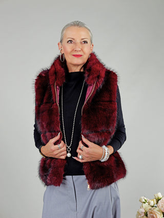 OFF#DLY Weste RED FUR vino