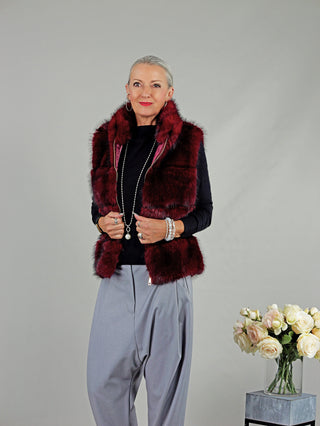 OFF#DLY Weste RED FUR vino