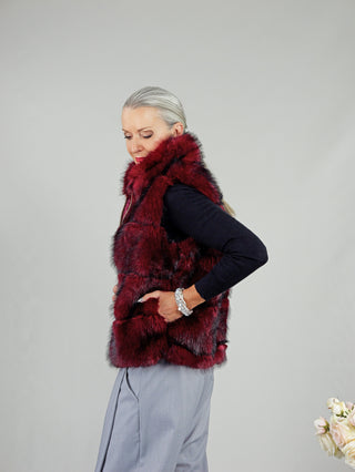 OFF#DLY Weste RED FUR vino