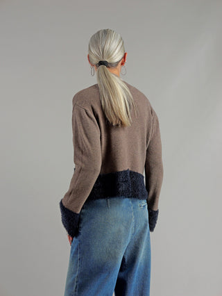 OFF#DLY Fake Fur Pulli taupe