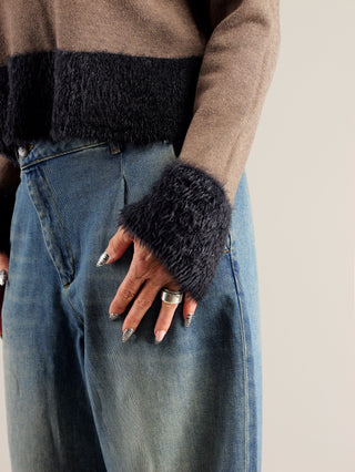 OFF#DLY Fake Fur Pulli taupe
