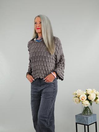OFF#DLY Pulli Zapfen taupe