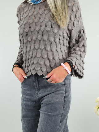 OFF#DLY Pulli Zapfen taupe