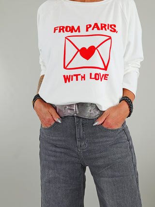 OFF#DLY Longsleeve Paris white