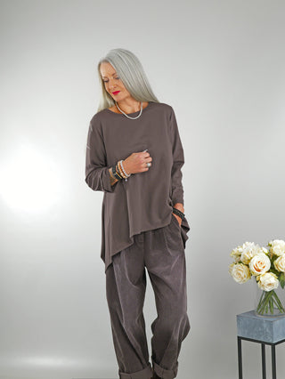 OFF#DLY Longshirt Bari darkbrown