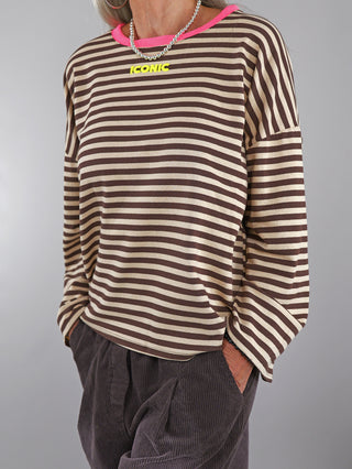 OFF#DLY Longsleeve Stripes braun/beige