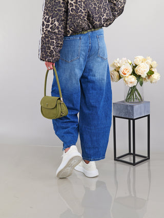 OFF#DLY Wide Leg Baloon Denim midblue