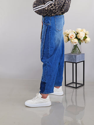 OFF#DLY Wide Leg Baloon Denim midblue
