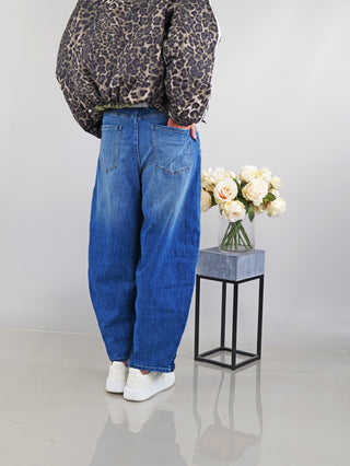 OFF#DLY Wide Leg Baloon Denim midblue