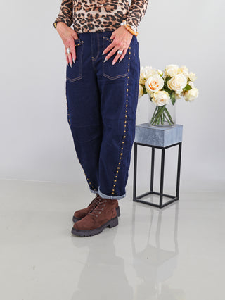 OFF#DLY Dark Denim Studs