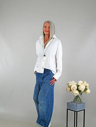 OFF#DLY Wide Leg Denim midblue