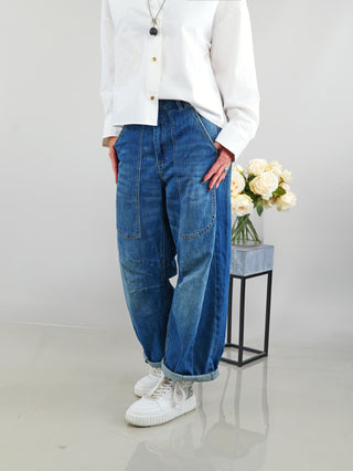 OFF#DLY Wide Leg Denim midblue
