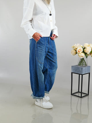 OFF#DLY Wide Leg Denim midblue