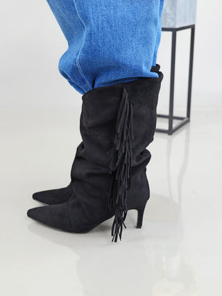OFF#DLY Boots Fransen black