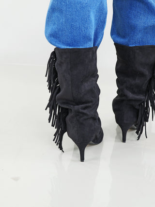 OFF#DLY Boots Fransen black