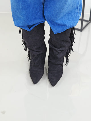 OFF#DLY Boots Fransen black