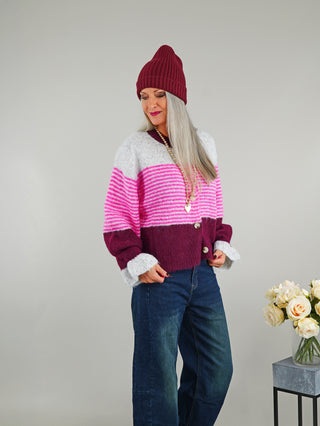 OFF#DLY Cardigan Giulia Pink Bordeaux