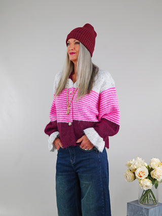 OFF#DLY Cardigan Giulia Pink Bordeaux