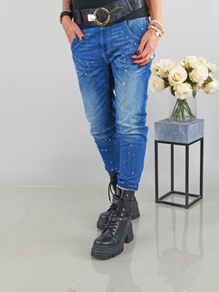 OFF#DLY Destroy Denim white Dots