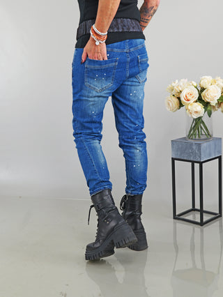 OFF#DLY Destroy Denim white Dots