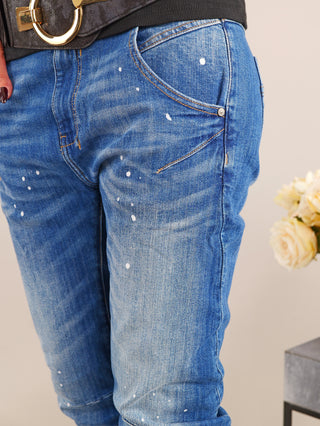OFF#DLY Destroy Denim white Dots