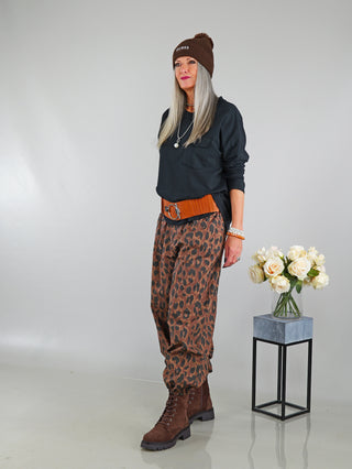 OFF#DLY Leo Pant Copa brown/black