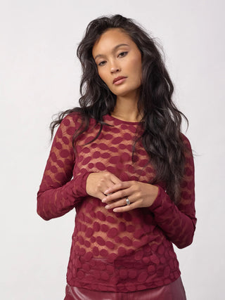 Co´Couture Penola O-Neck Blouse wine red