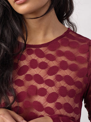 Co´Couture Penola O-Neck Blouse wine red