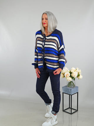 OFF#DLY Cardigan Brixen Blue Stripes