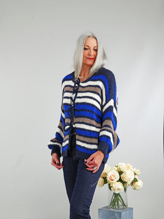 OFF#DLY Cardigan Brixen Blue Stripes