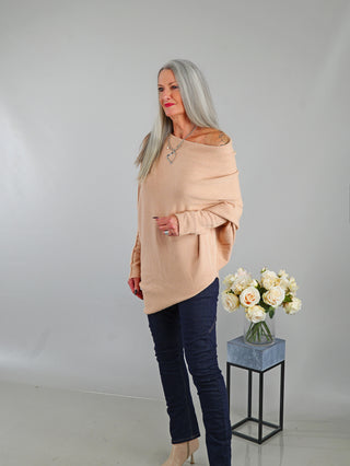 OFF#DLY Pulli Irene asymetric beige
