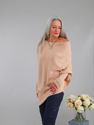 OFF#DLY Pulli Irene asymetric beige